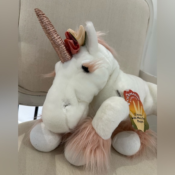 Folkmanis NWT Unicorn Music Box Hand Puppet Large Size - Picture 4 of 13